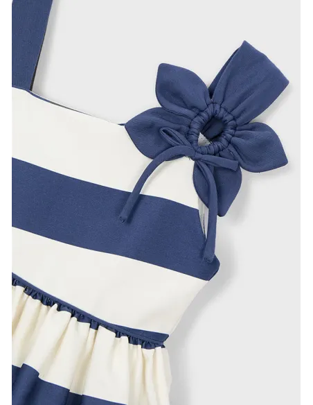 Vestido asimetrico flor - Porcelana