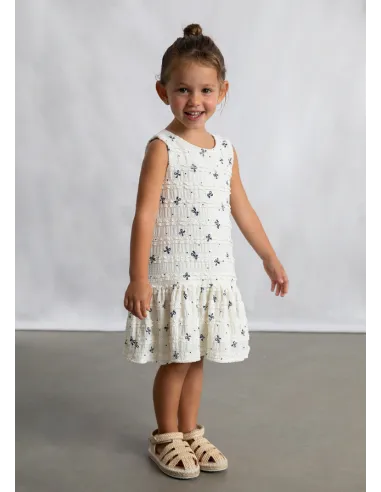 Vestido punto fantasia - Crudo     