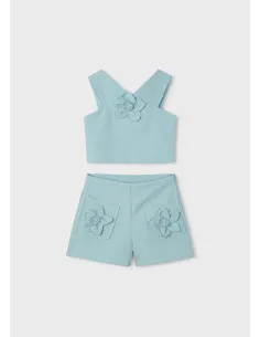 Conj. bermuda crepe flores - Lago      