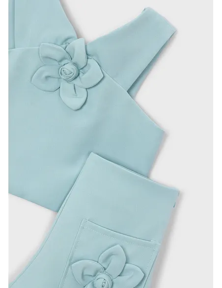 Conj. bermuda crepe flores - Lago      