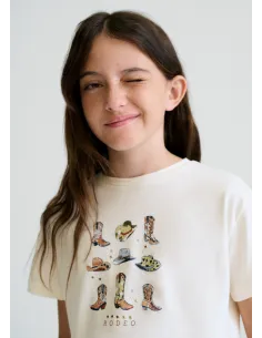 Camiseta m/c grafica - Hueso     