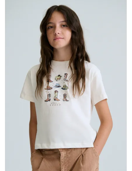 Camiseta m/c grafica - Hueso     