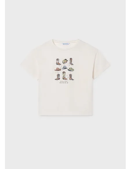 Camiseta m/c grafica - Hueso     