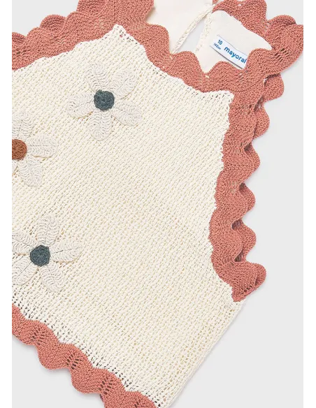 Top tricot flores - Hueso-arci