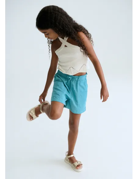 Top tricot cintas halter - Hueso     