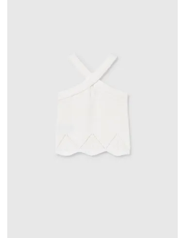 Top tricot cintas halter - Hueso     