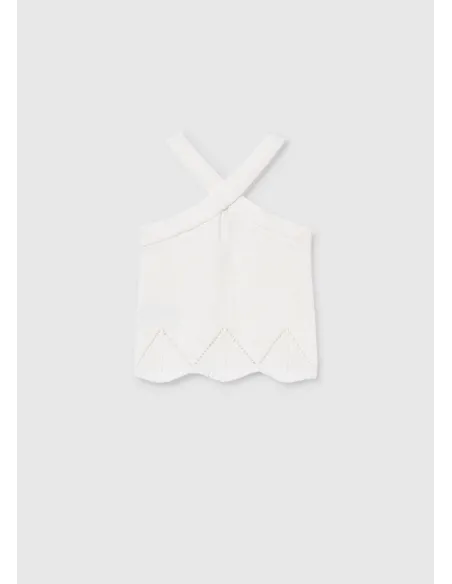 Top tricot cintas halter - Hueso     