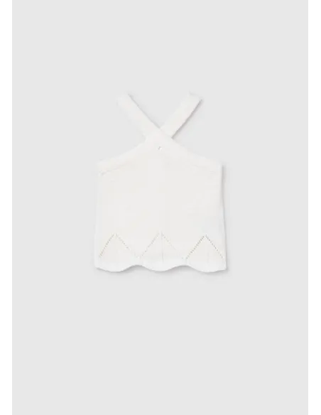 Top tricot cintas halter - Hueso     