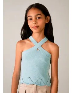 Top tricot cintas halter - Agua      