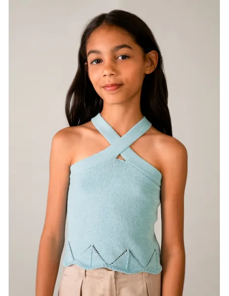 Top tricot cintas halter - Agua      