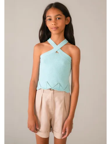 Top tricot cintas halter - Agua      