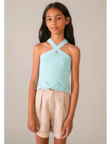 Top tricot cintas halter - Agua      