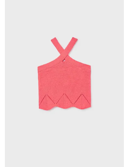 Top tricot cintas halter - Coral     