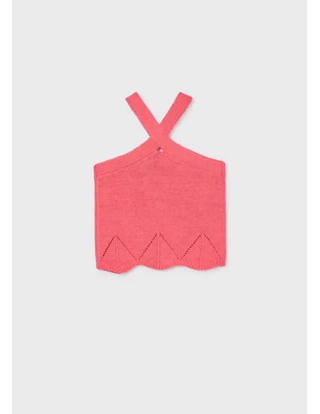 Top tricot cintas halter - Coral     