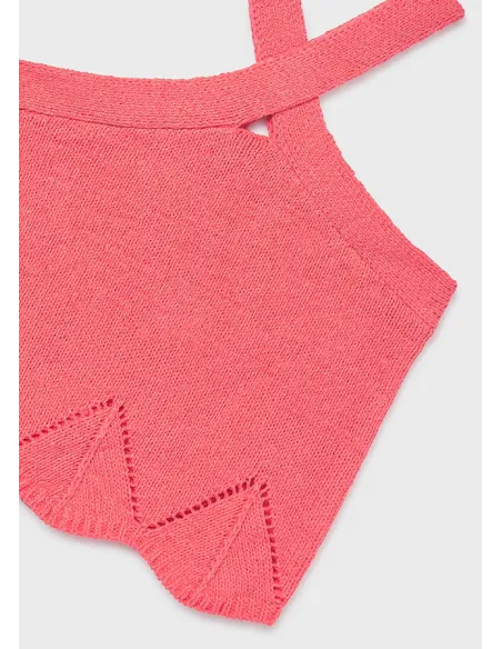Top tricot cintas halter - Coral     