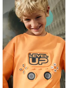 Camiseta m/c embossed - Apricot   