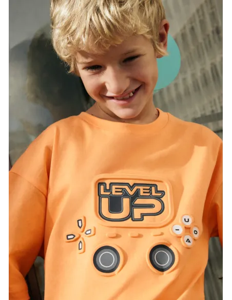 Camiseta m/c embossed - Apricot   