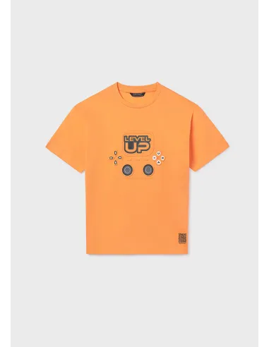 Camiseta m/c embossed - Apricot   