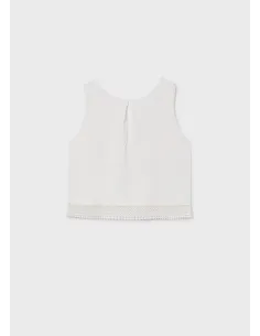 Blusa cinta bordada - Crudo     