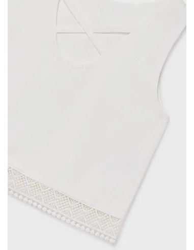 Blusa cinta bordada - Crudo     