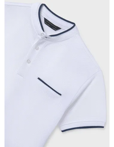 Polo m/c cuello mao - Blanco    