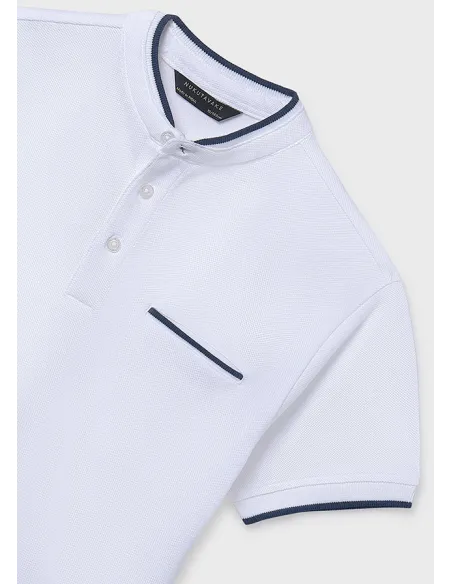 Polo m/c cuello mao - Blanco    