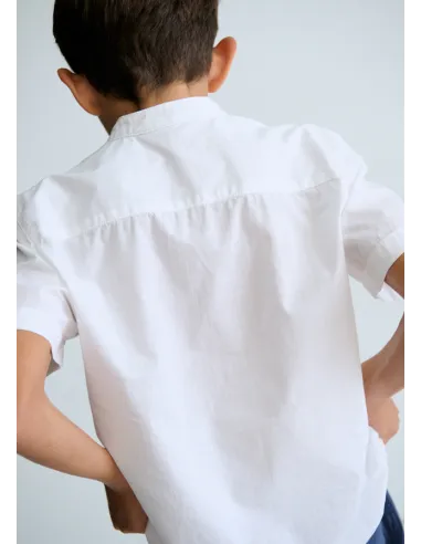 Camisa m/c cuello mao - Blanco    