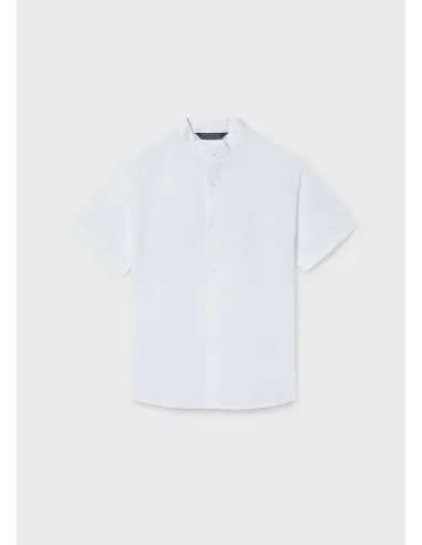 Camisa m/c cuello mao - Blanco    