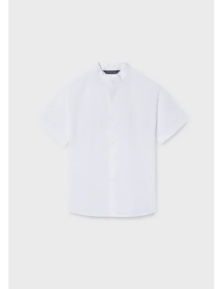 Camisa m/c cuello mao - Blanco    