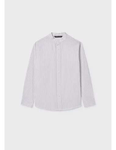 Camisa m/l cuello mao - Piedra    