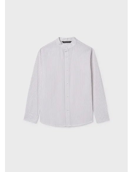 Camisa m/l cuello mao - Piedra    