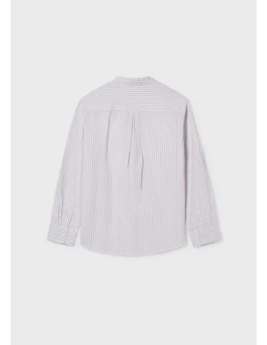 Camisa m/l cuello mao - Piedra    