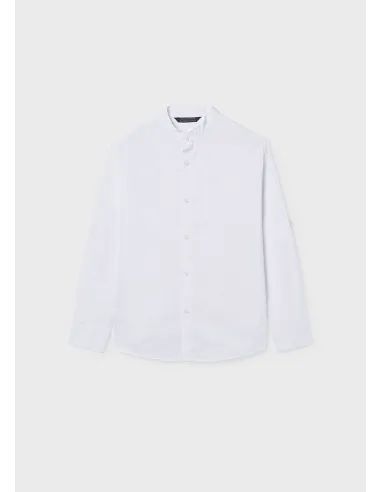 Camisa m/l cuello mao - Blanco    
