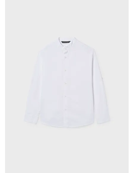 Camisa m/l cuello mao - Blanco    