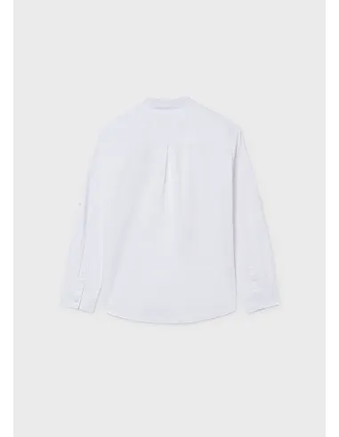 Camisa m/l cuello mao - Blanco    