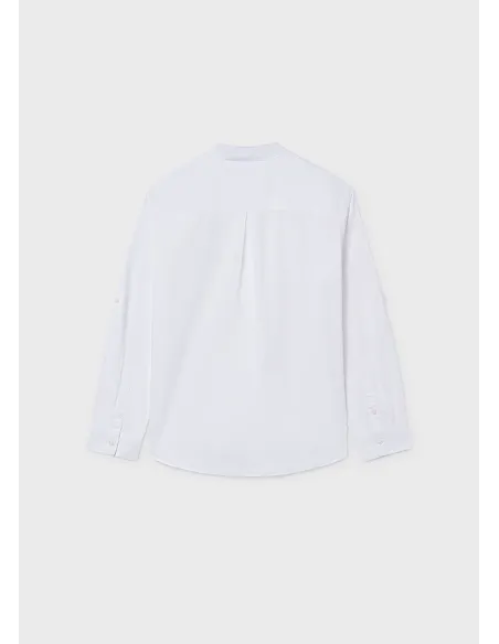Camisa m/l cuello mao - Blanco    