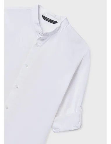 Camisa m/l cuello mao - Blanco    