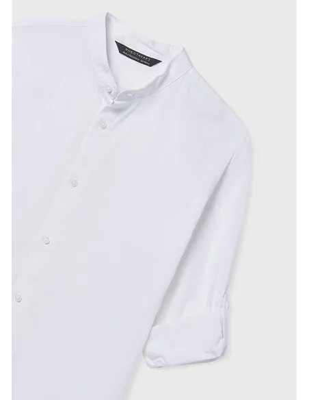 Camisa m/l cuello mao - Blanco    