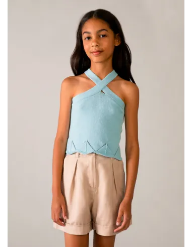 Pantalon corto imitacion lino - Arena     