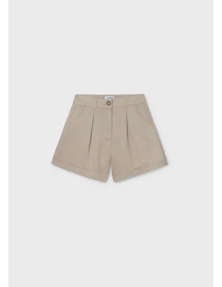 Pantalon corto imitacion lino - Arena     