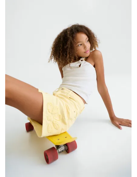 Pantalon corto sarga fantasia - Vainilla  