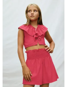 Conj. short volante - Coral     