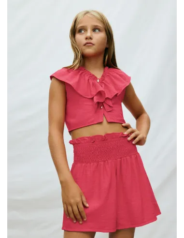 Conj. short volante - Coral     