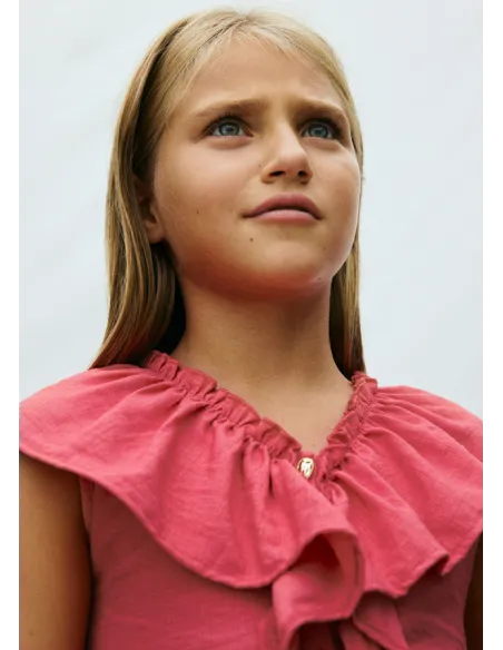 Conj. short volante - Coral     