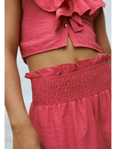 Conj. short volante - Coral     