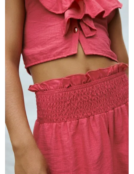 Conj. short volante - Coral     