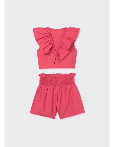 Conj. short volante - Coral     