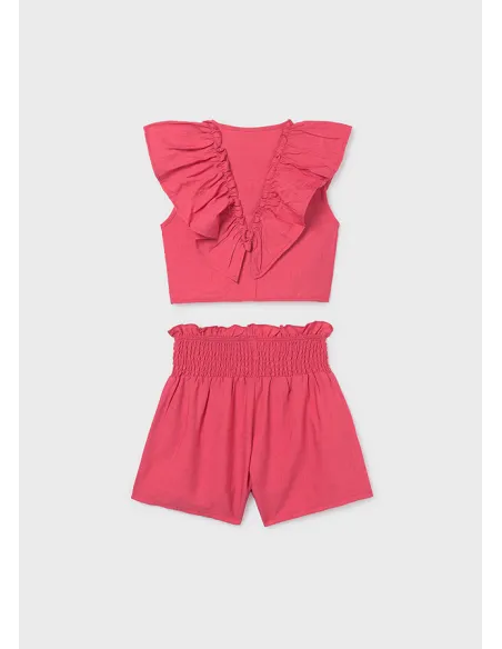 Conj. short volante - Coral     