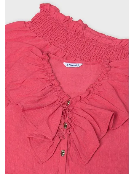 Conj. short volante - Coral     