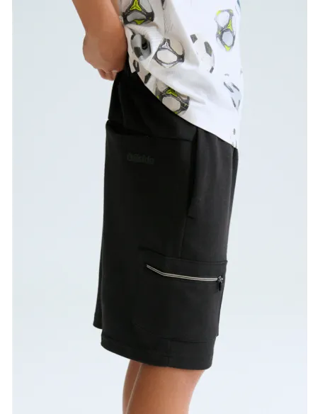 Bermuda interlock cremalleras - Negro     